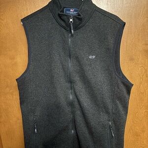 Vineyard Vines Dark Charcoal Gray Zip-Up Vest